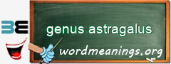 WordMeaning blackboard for genus astragalus